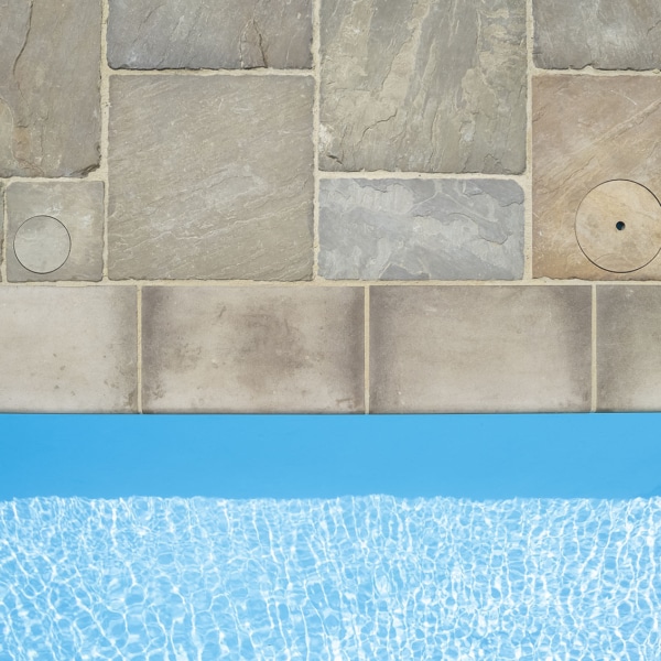 Raj tumbled paving and S+S pool copings Stoneworld 7
