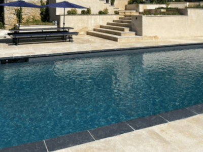 Black limestone pool copings