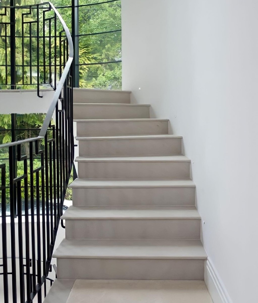 White mint staircase
