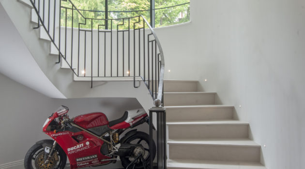 Staircase with motorbike