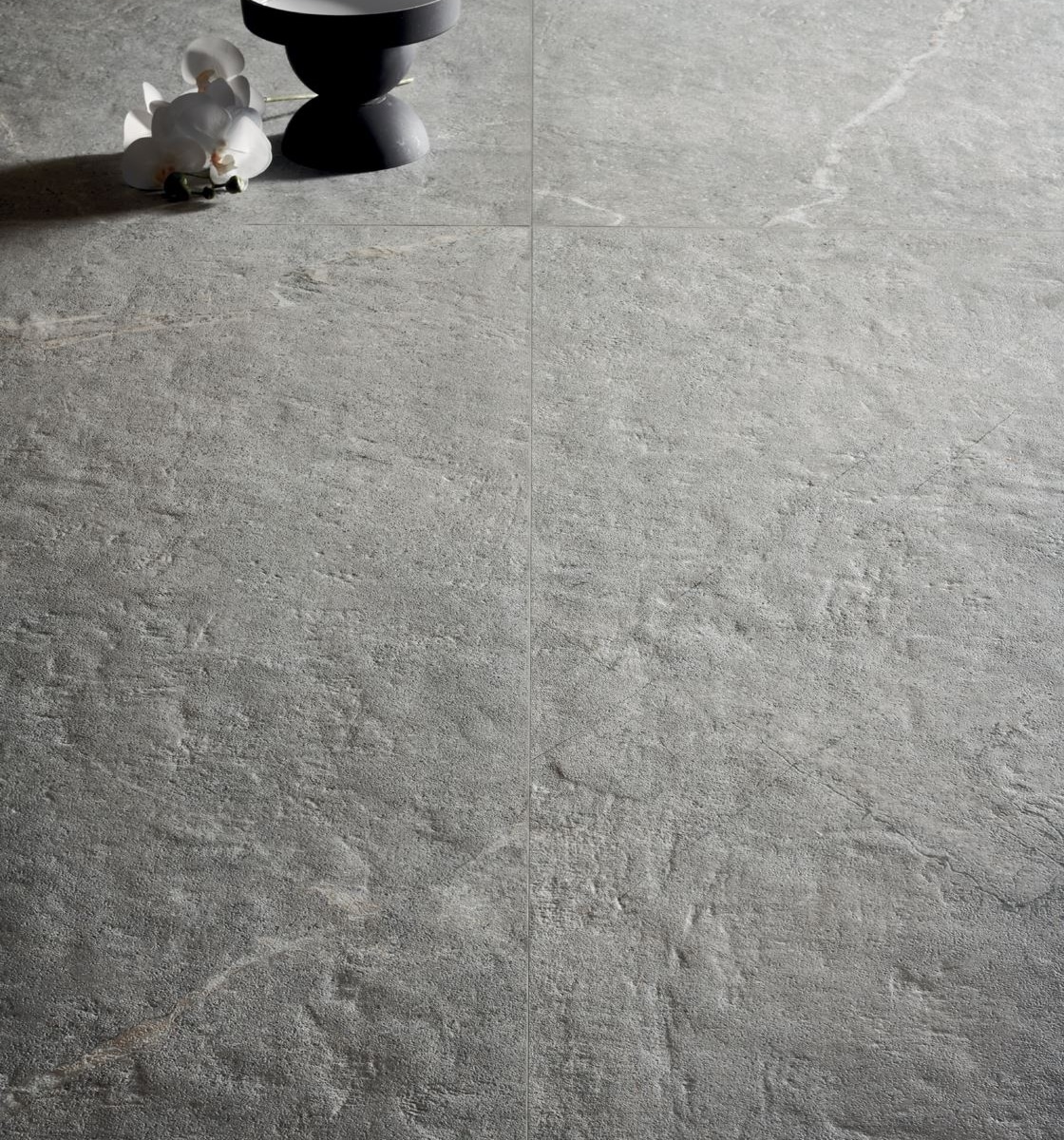 grey worn porcelain tiles