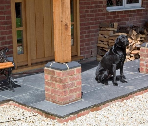 Stoneworld black limestone hand cut paving