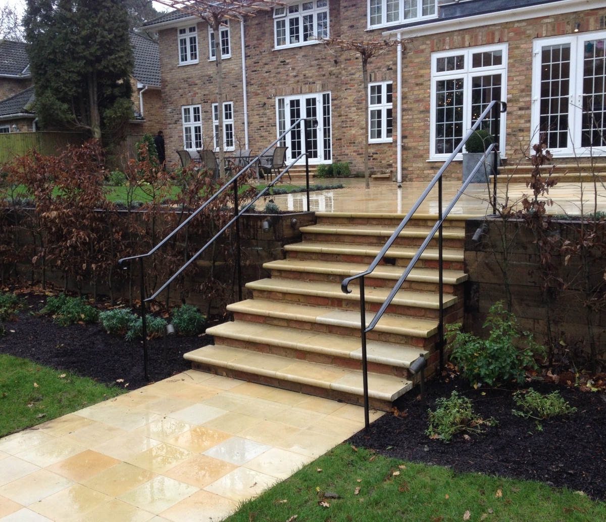 Yellow Mint sawn and honed paving steps