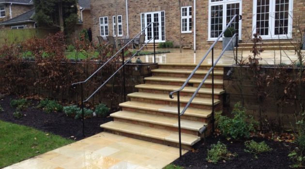 Yellow Mint sawn and honed paving steps