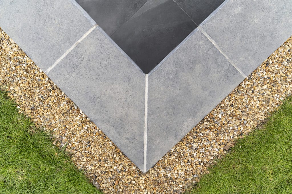 Black limestone pool copings Stoneworld Oxfordshire