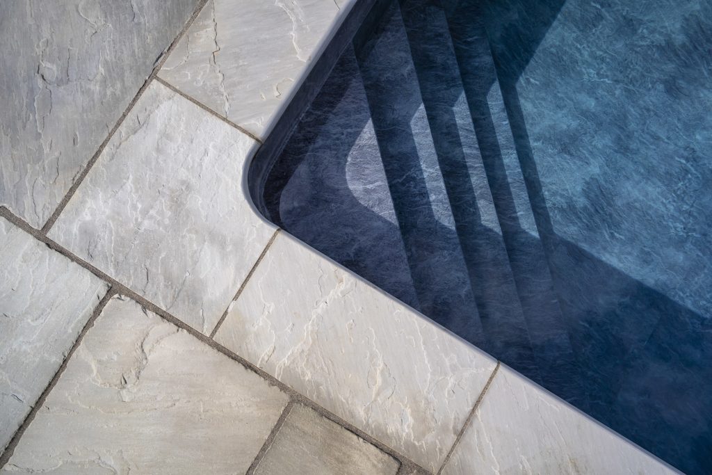 Kandla Grey Tumbled Sandstone Pool Copings From Stoneworld.