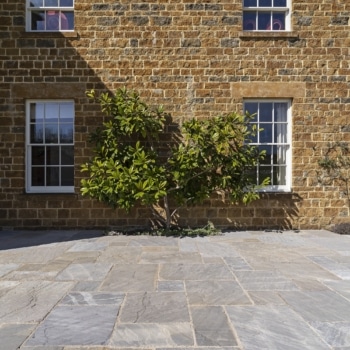 black sandstone paving