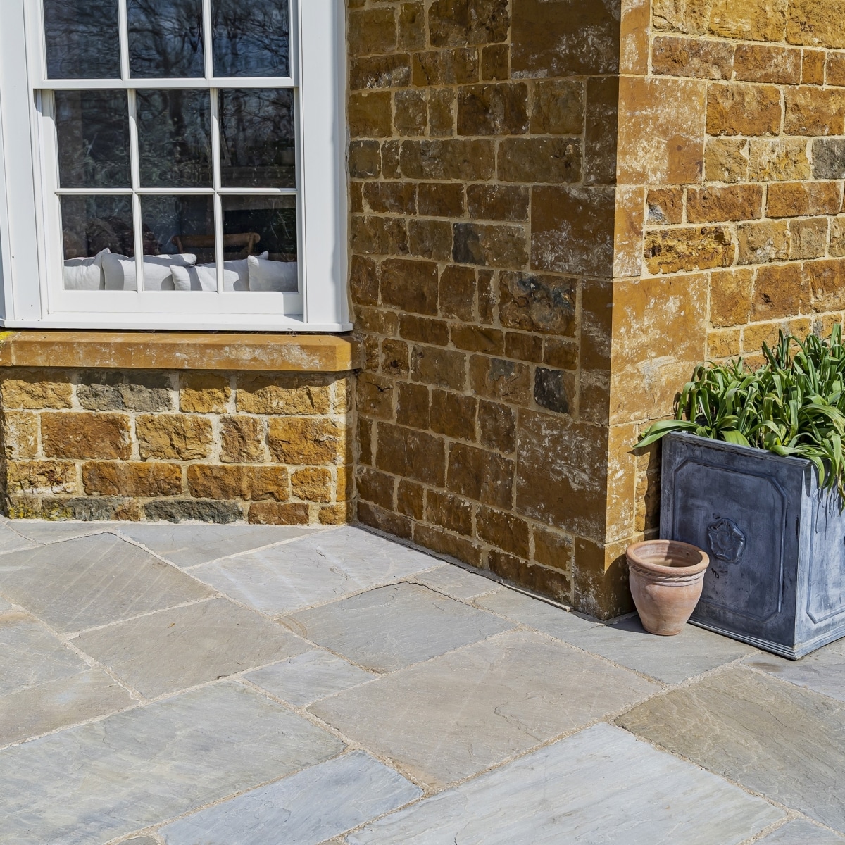 black sandstone paving