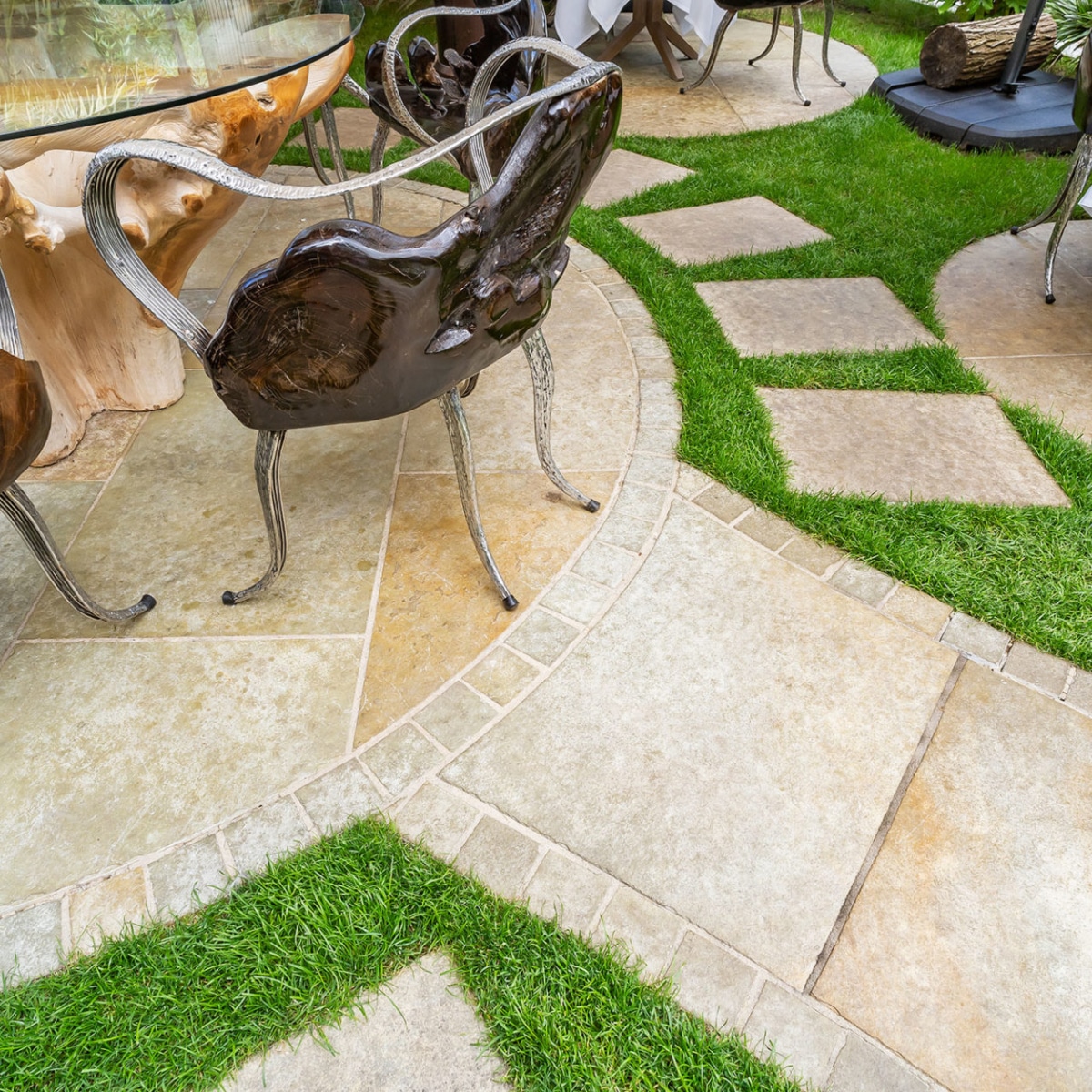 Kota Brown hand cut paving