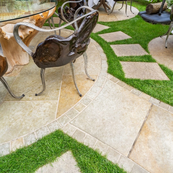 Kota Brown hand cut paving