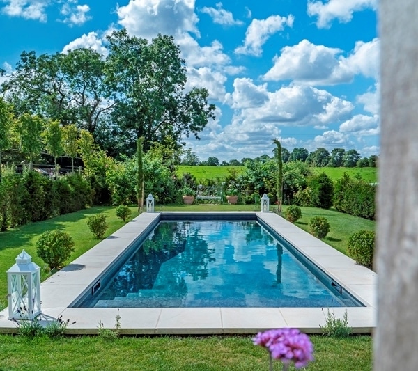 white mint sandblasted pool copings