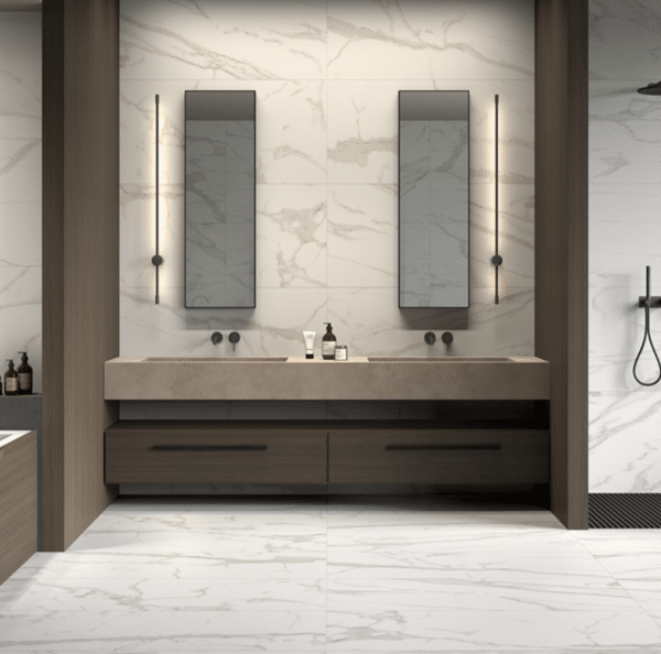 Calacatta porcelain tiles