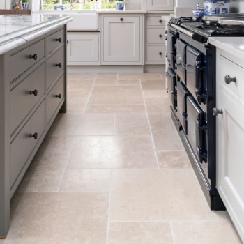 Interior natural stone flooring kitchen