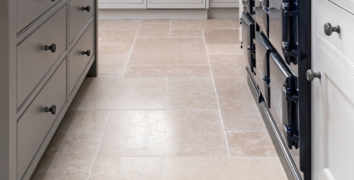 Interior natural stone flooring kitchen