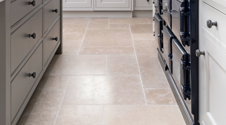 Interior natural stone flooring kitchen