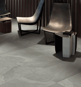 Silk Grey Rio Porcelain Tiles in a slate effect grey finish used for porcelain flooring and pool lining