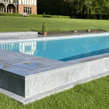 Porcelain pool copings and paving project