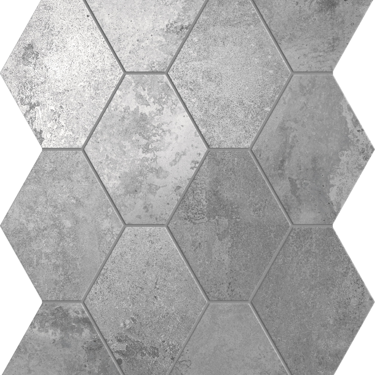 Porcelain mosaic silver urban