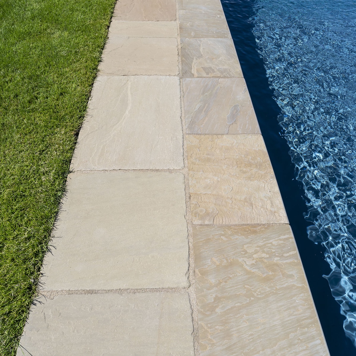 Raj tumbled pool copings and paving Stoneworld 12