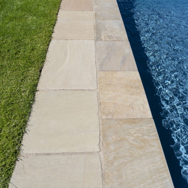 Raj tumbled pool copings and paving Stoneworld 12