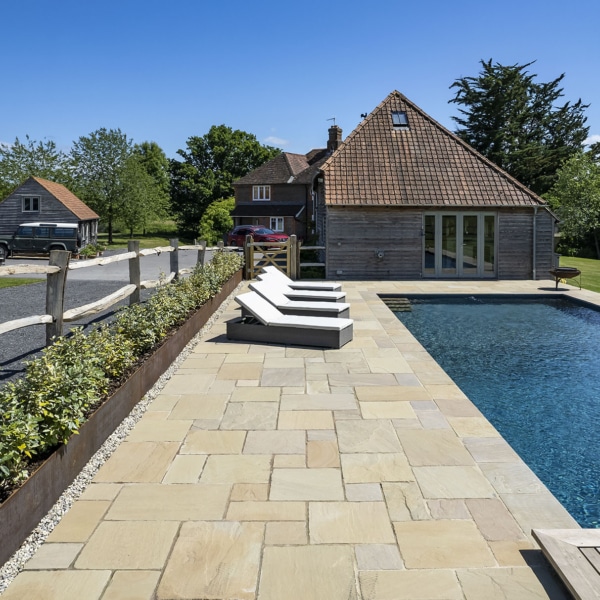 Raj tumbled pool copings and paving Stoneworld 7