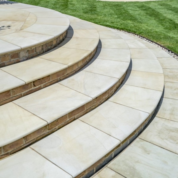 Yellow Mint honed paving and bespoke steps 11