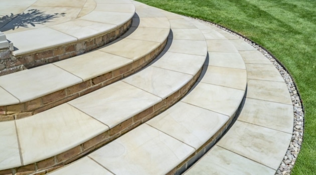 Yellow Mint honed paving and bespoke steps 11
