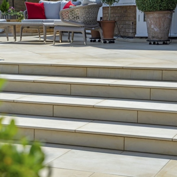 Yellow Mint honed paving and bespoke steps 13