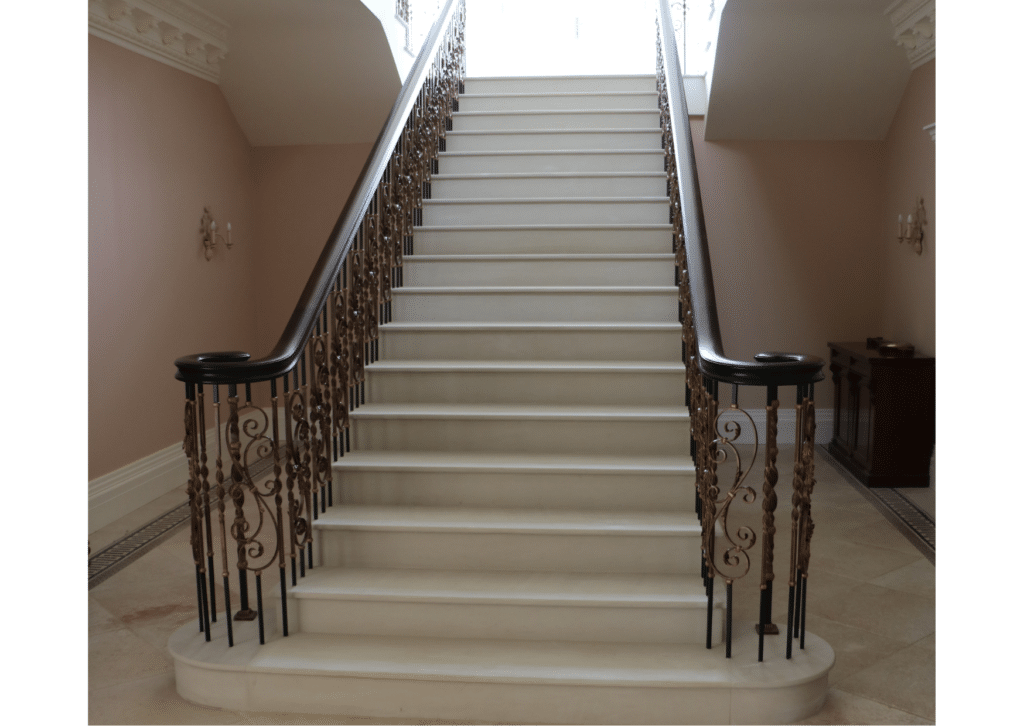 White mint staircase