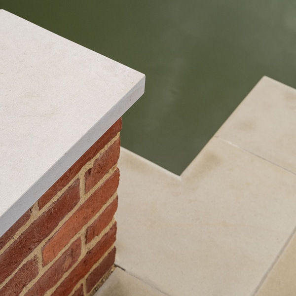 Milton Bullnosed Sandstone Sawn and Sandblasted Pool Copings