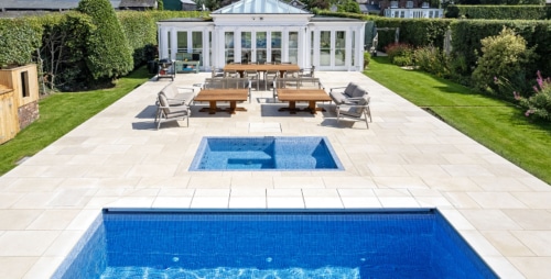 moleanos limestone pool copings paving
