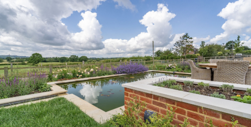 Raised Flower Bed with Milton Sandstone Coping