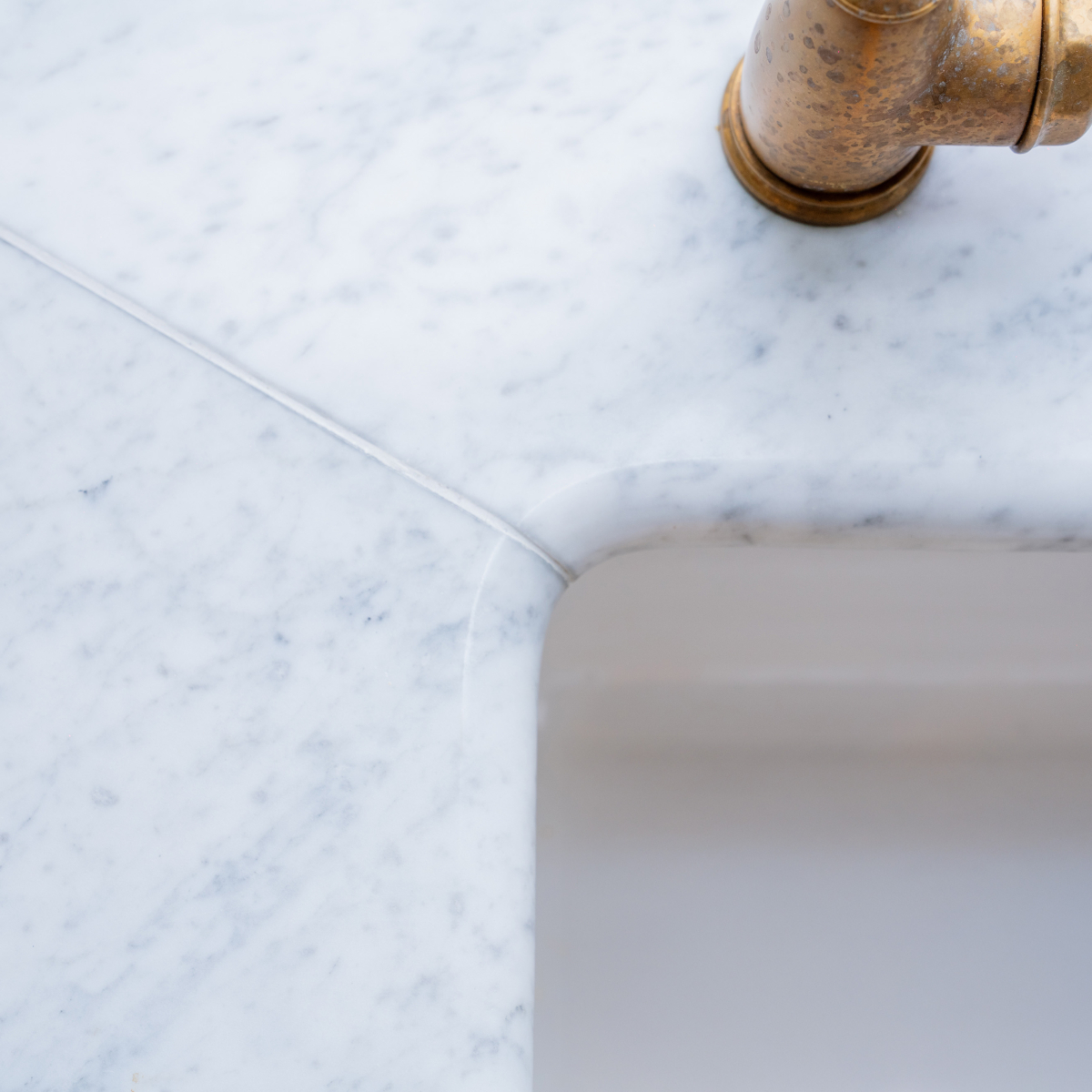 Carrara White Kitchen Worktop Close up
