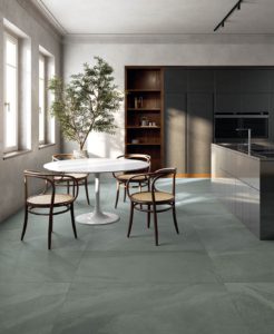 Vermont Green Slate Rio Porcelain Tiles with green slate effect texture and tonal variation